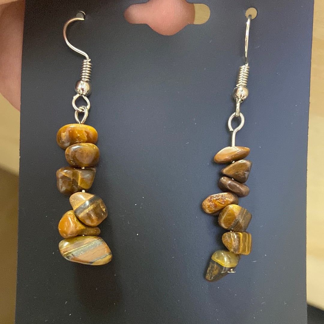 Tiger Eye Chip Earrings