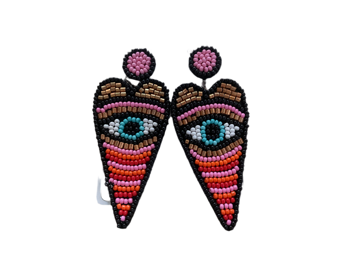 Black Bohemian Evil Eye Earrings