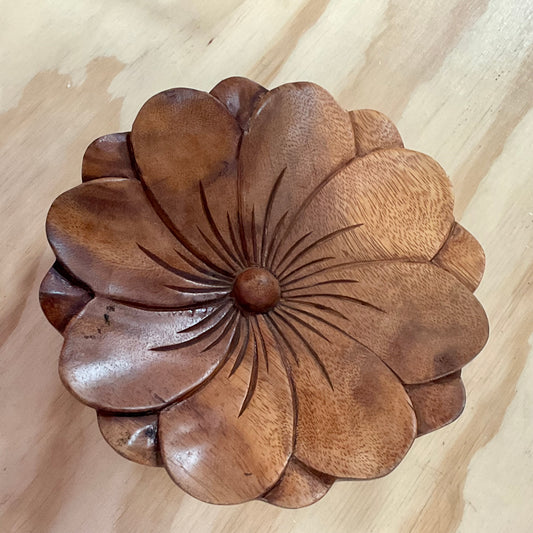 Lotus Flower Wooden Bowl