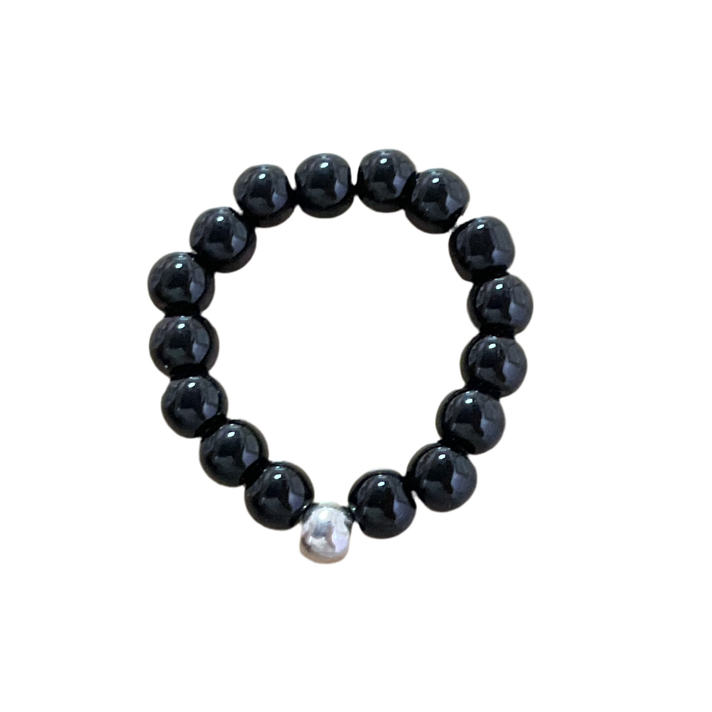 Anillo Elástico Obsidiana Negra