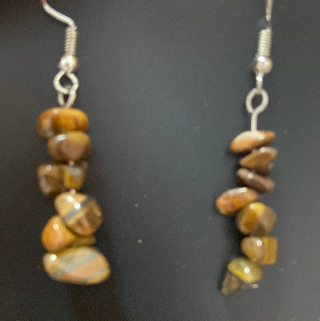 Tiger Eye Chip Earrings