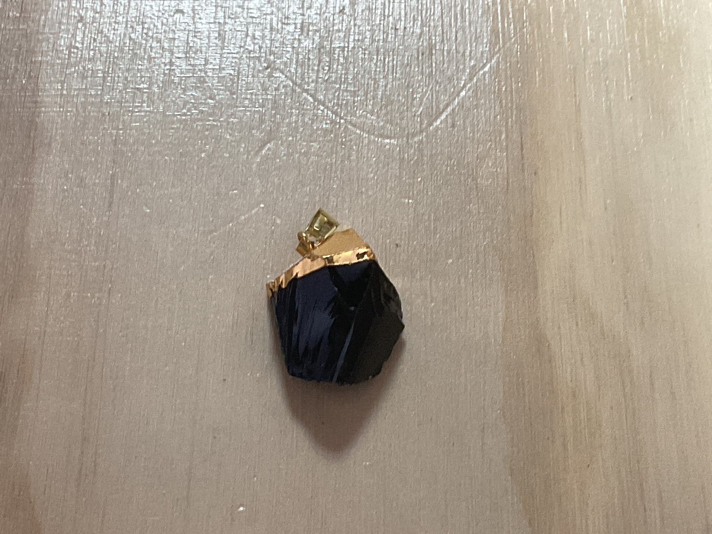 Black Obsidian Electroplated Pendant