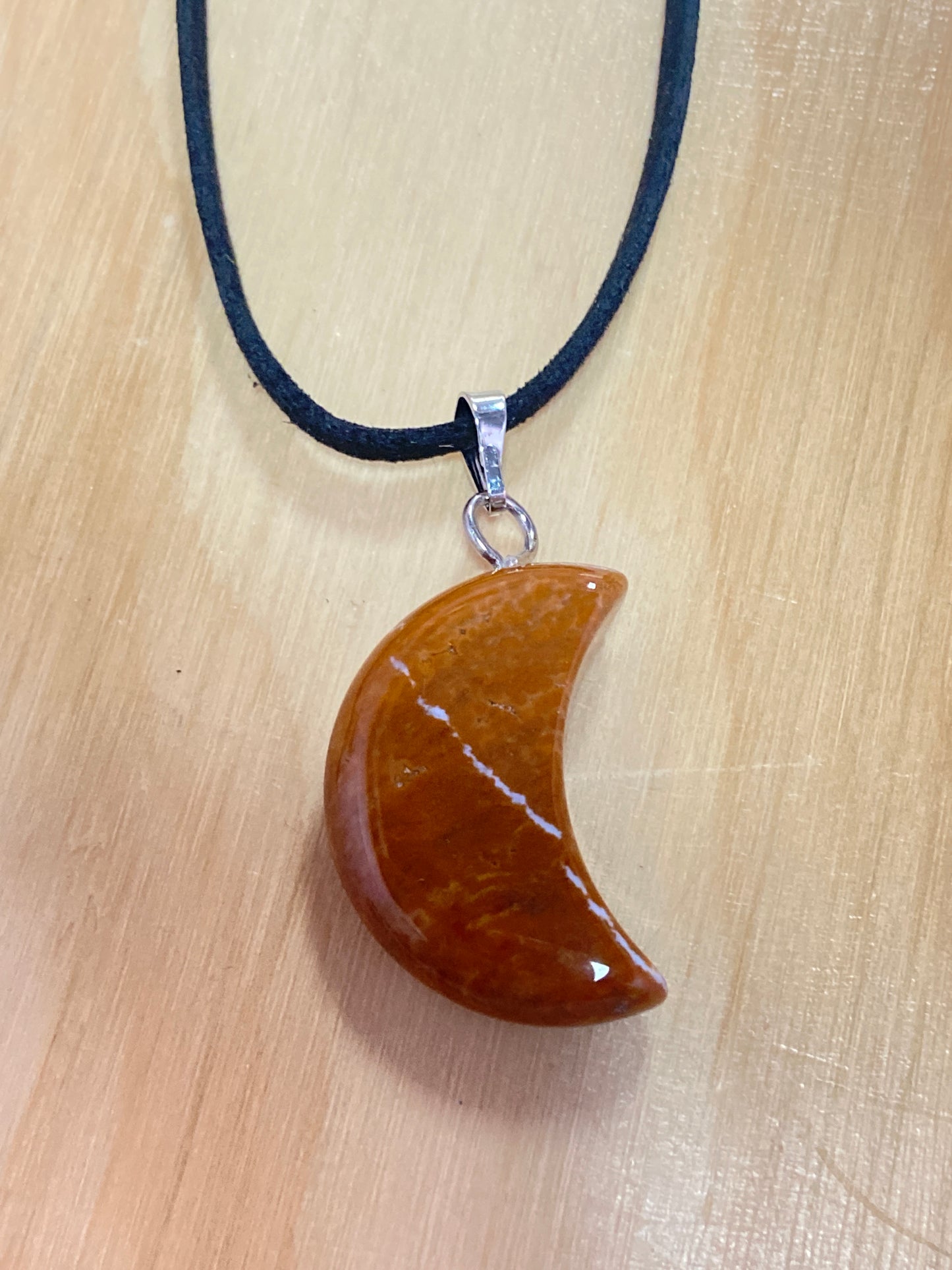 Gemstone Moon Suede Necklace