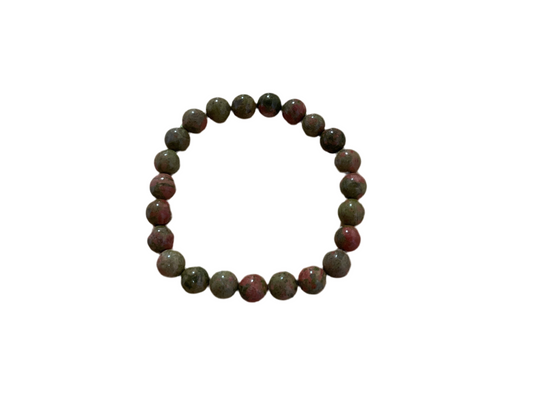 Unakite Bead Bracelet
