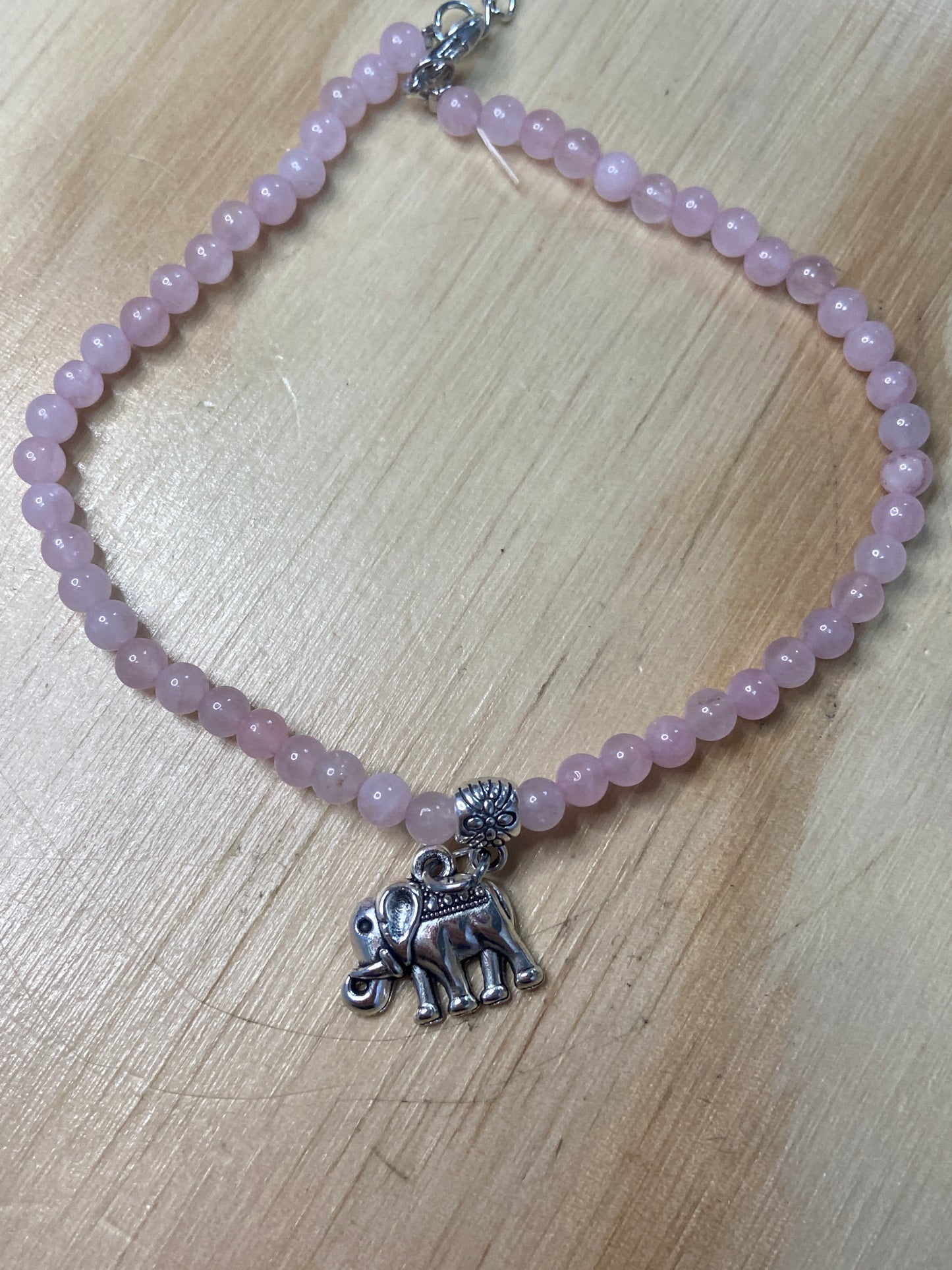 Gem Anklet With Elephant Charm