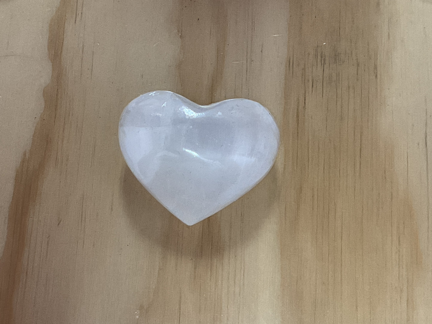 Selenite Puffy Heart