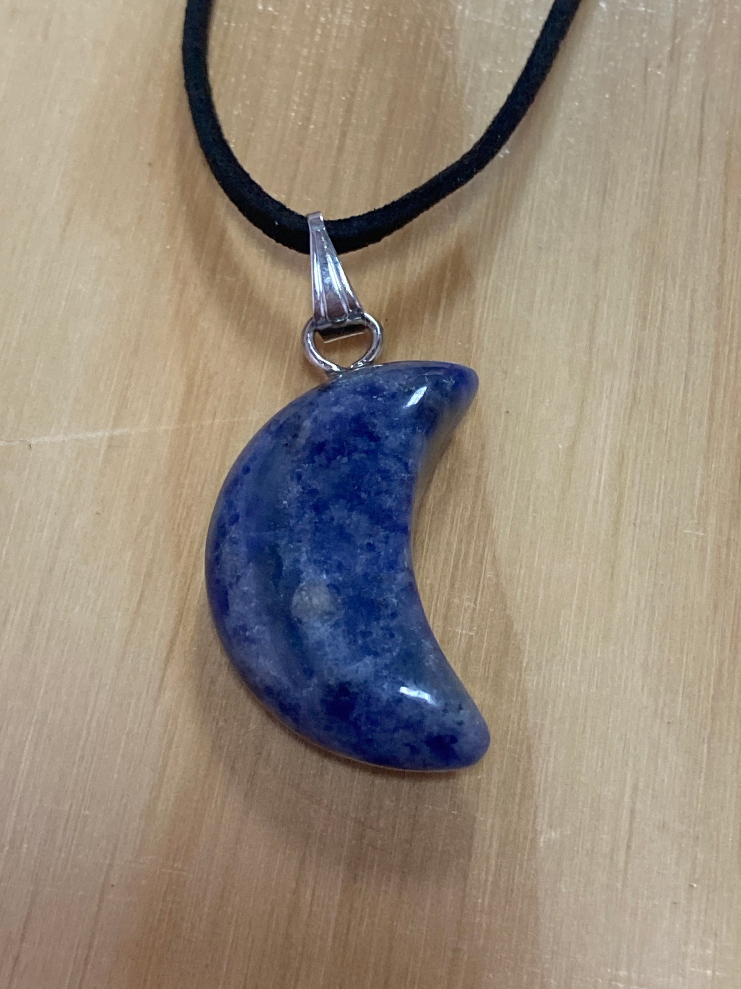 Gemstone Moon Suede Necklace