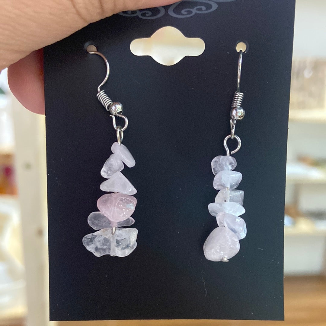 Rose Quartz Chip Earrings