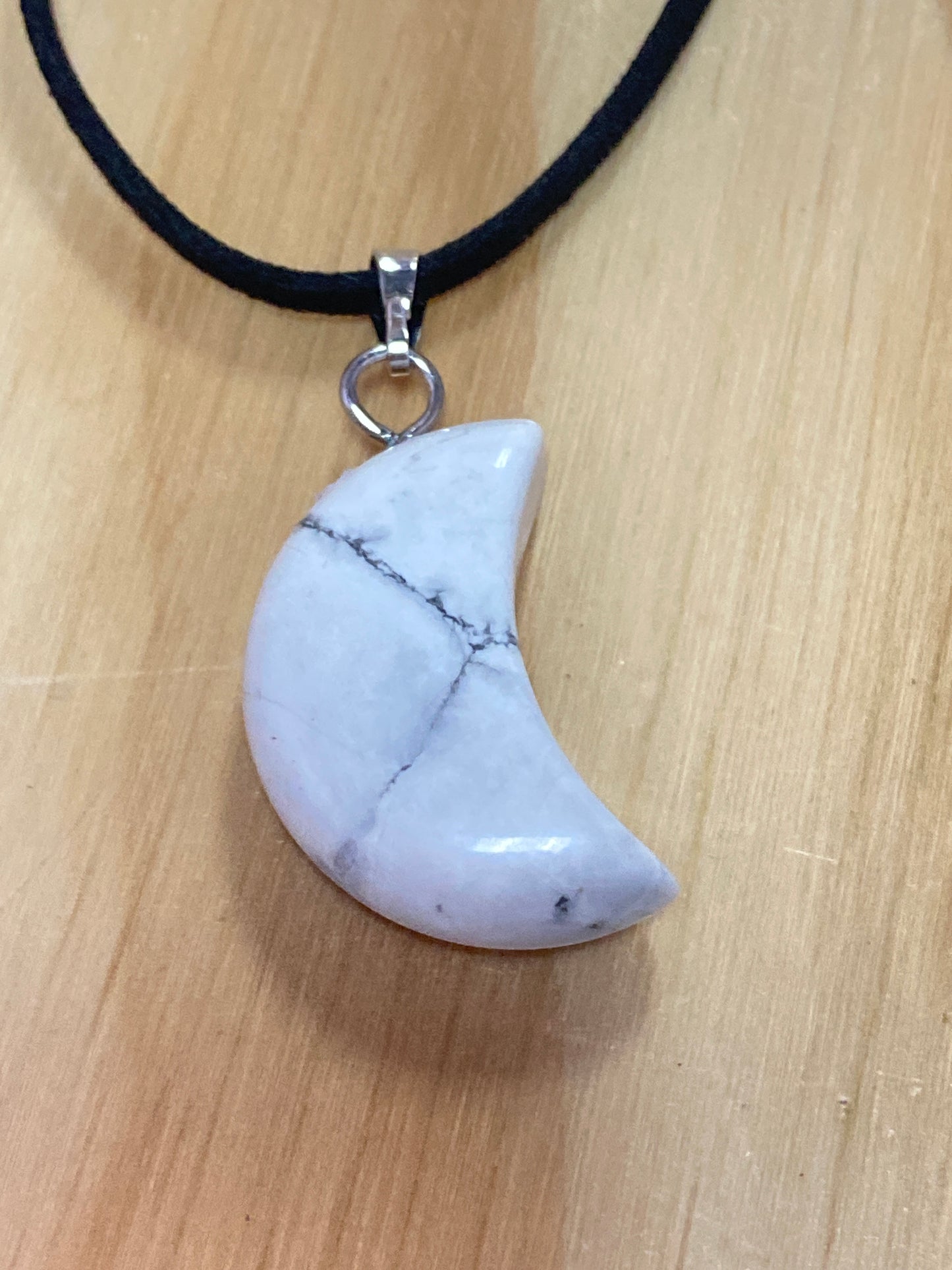 Gemstone Moon Suede Necklace