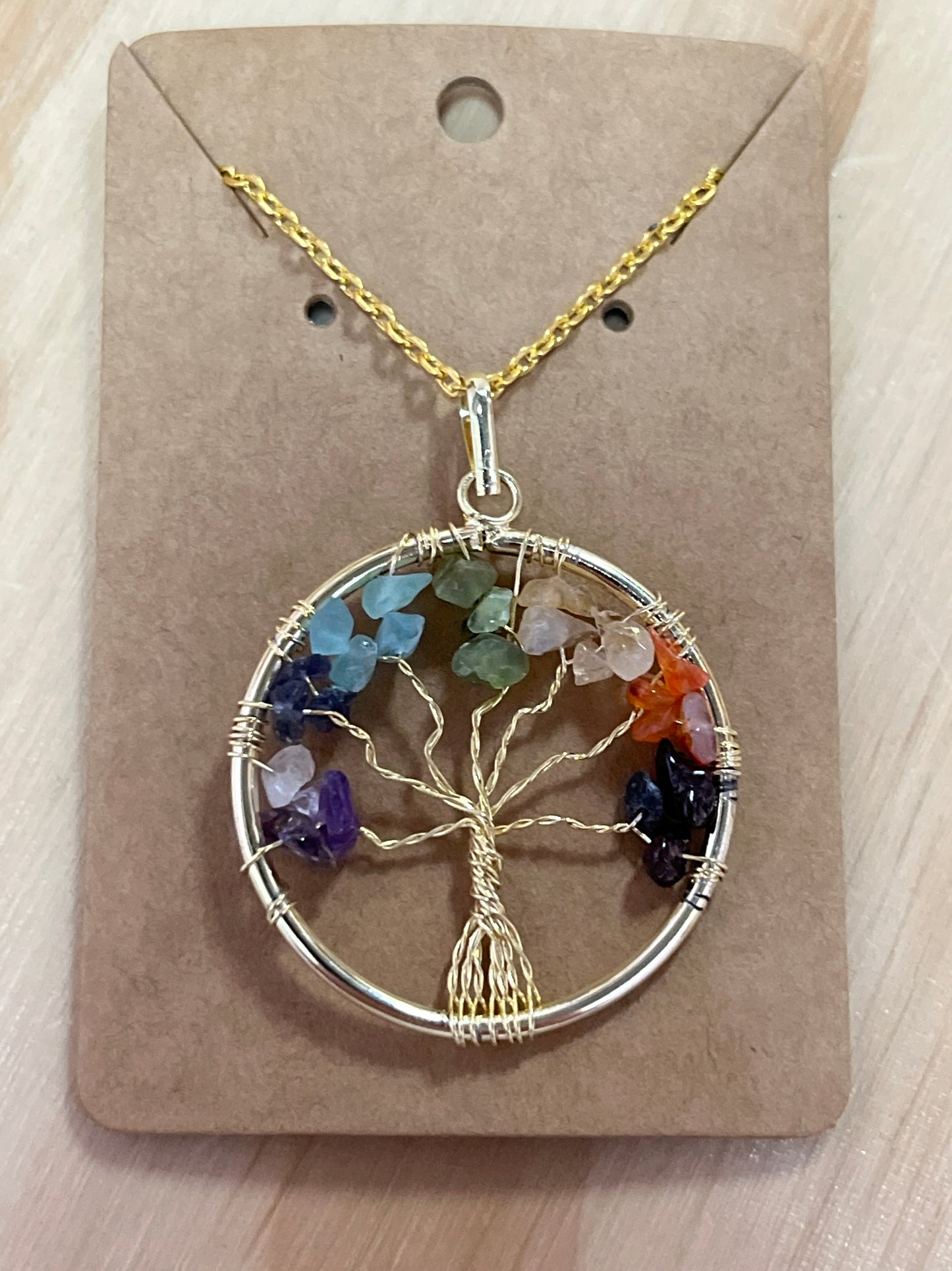 Golden Tree Of Life Chakra Necklace