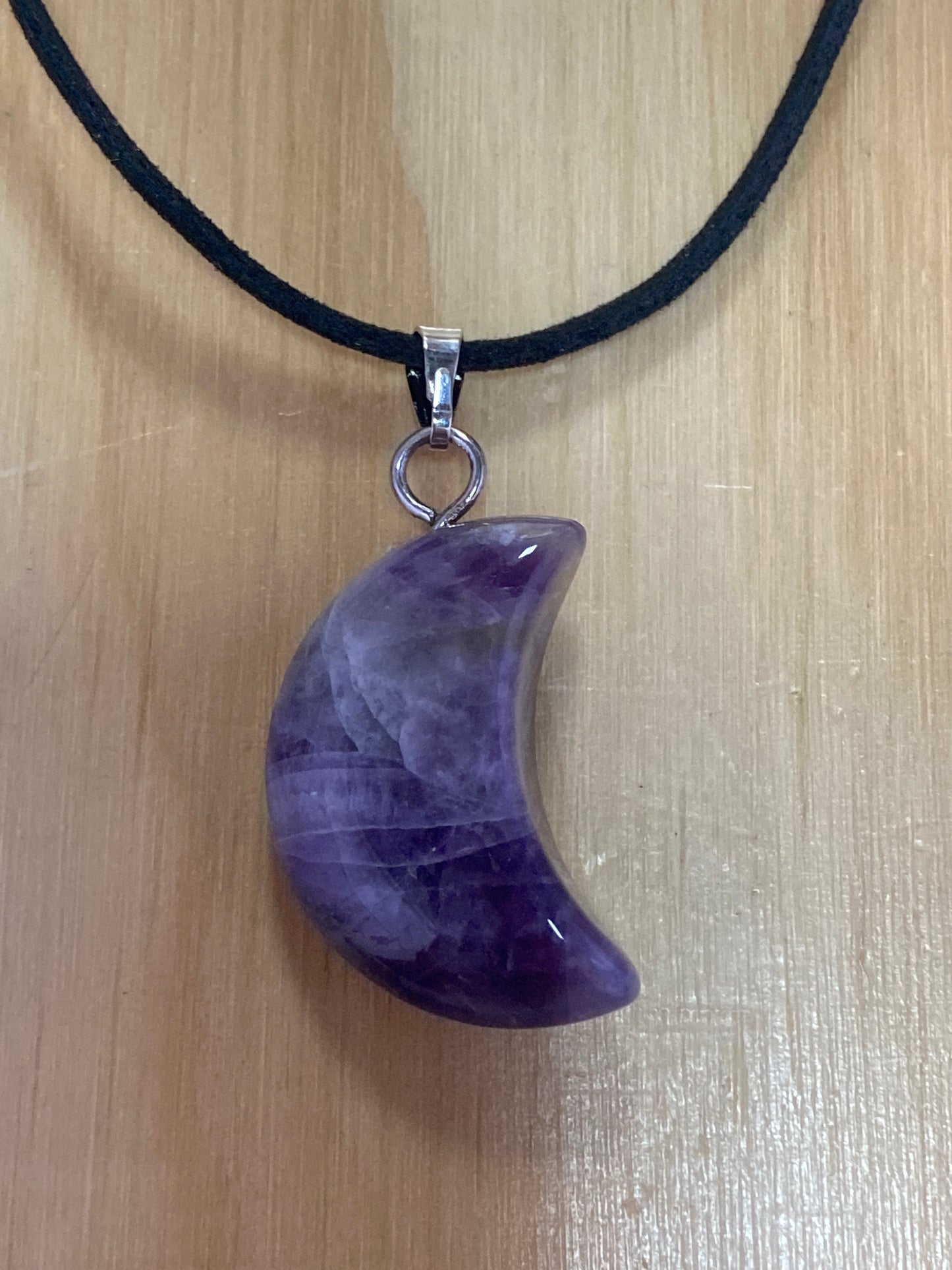 Gemstone Moon Suede Necklace
