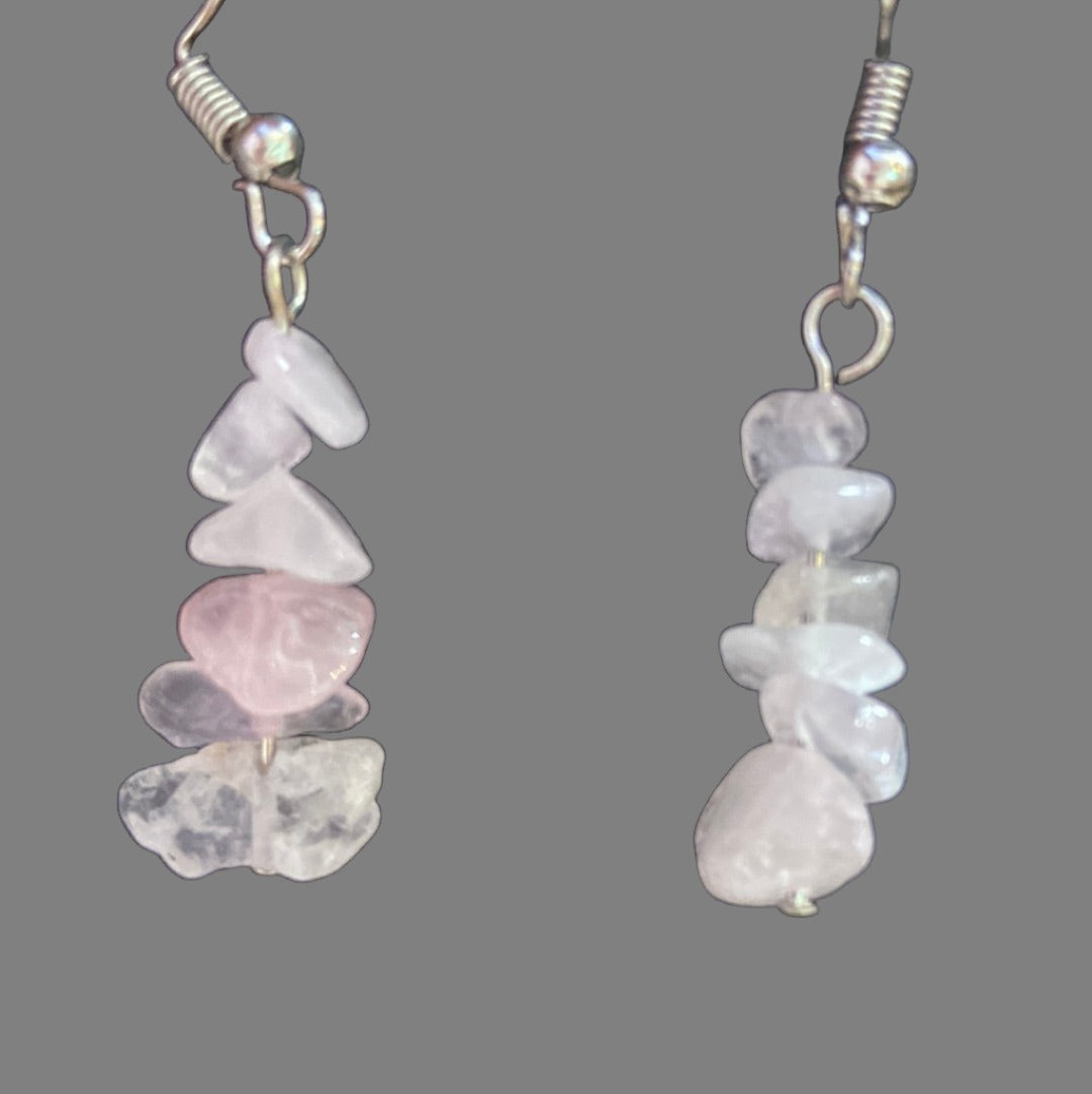 Rose Quartz Chip Earrings