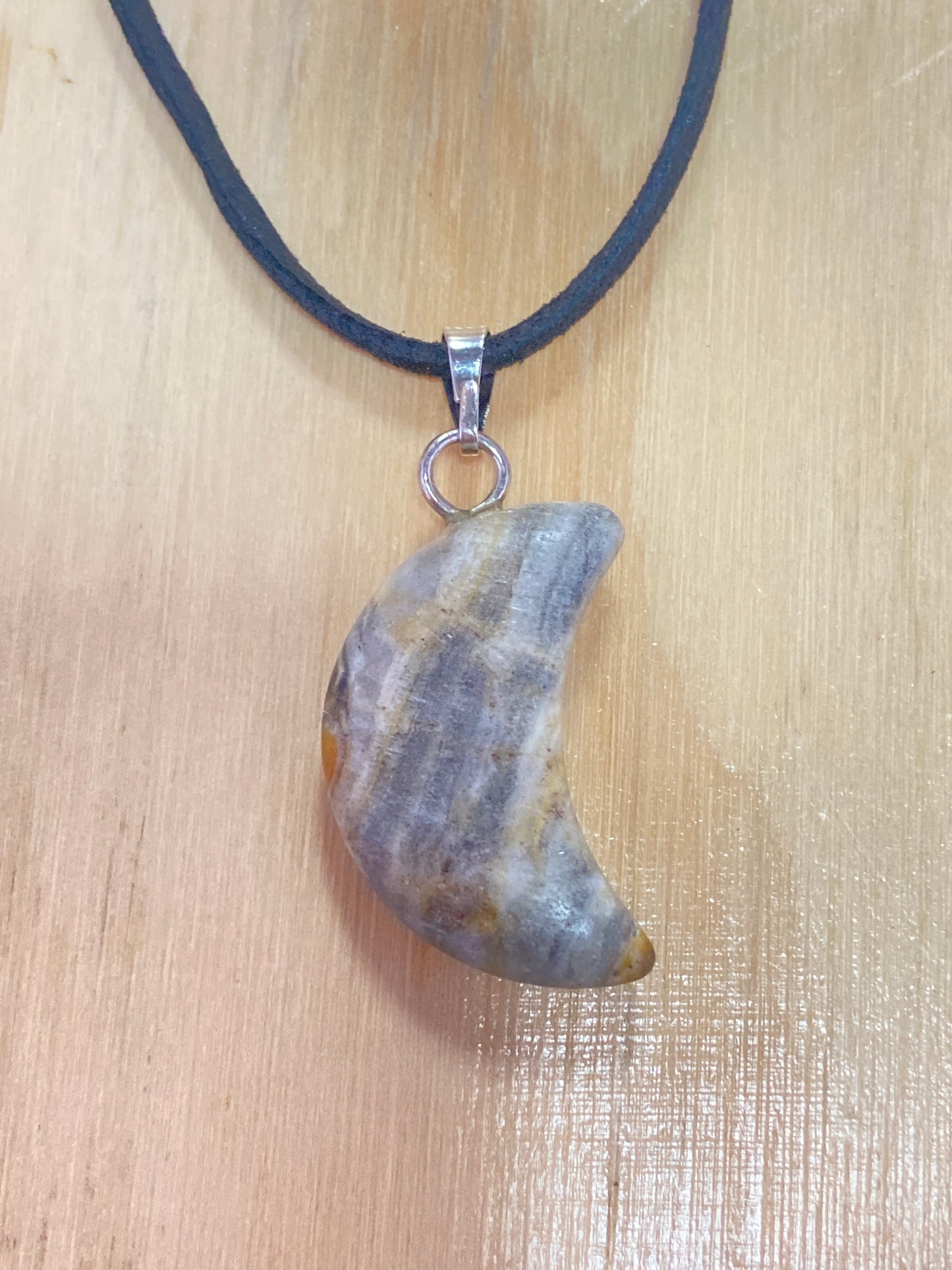 Gemstone Moon Suede Necklace