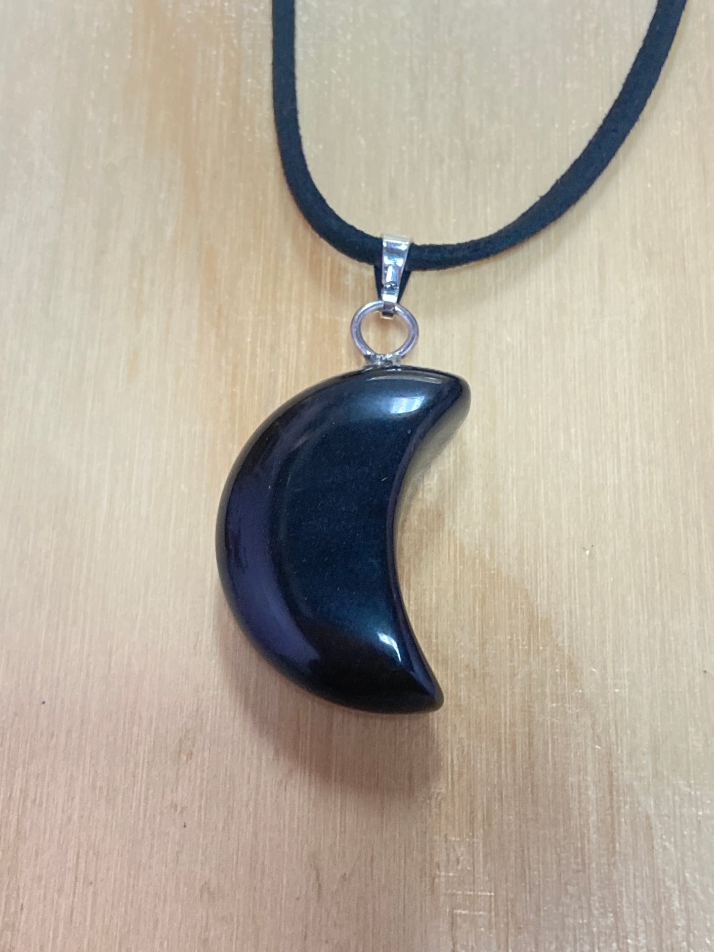 Gemstone Moon Suede Necklace