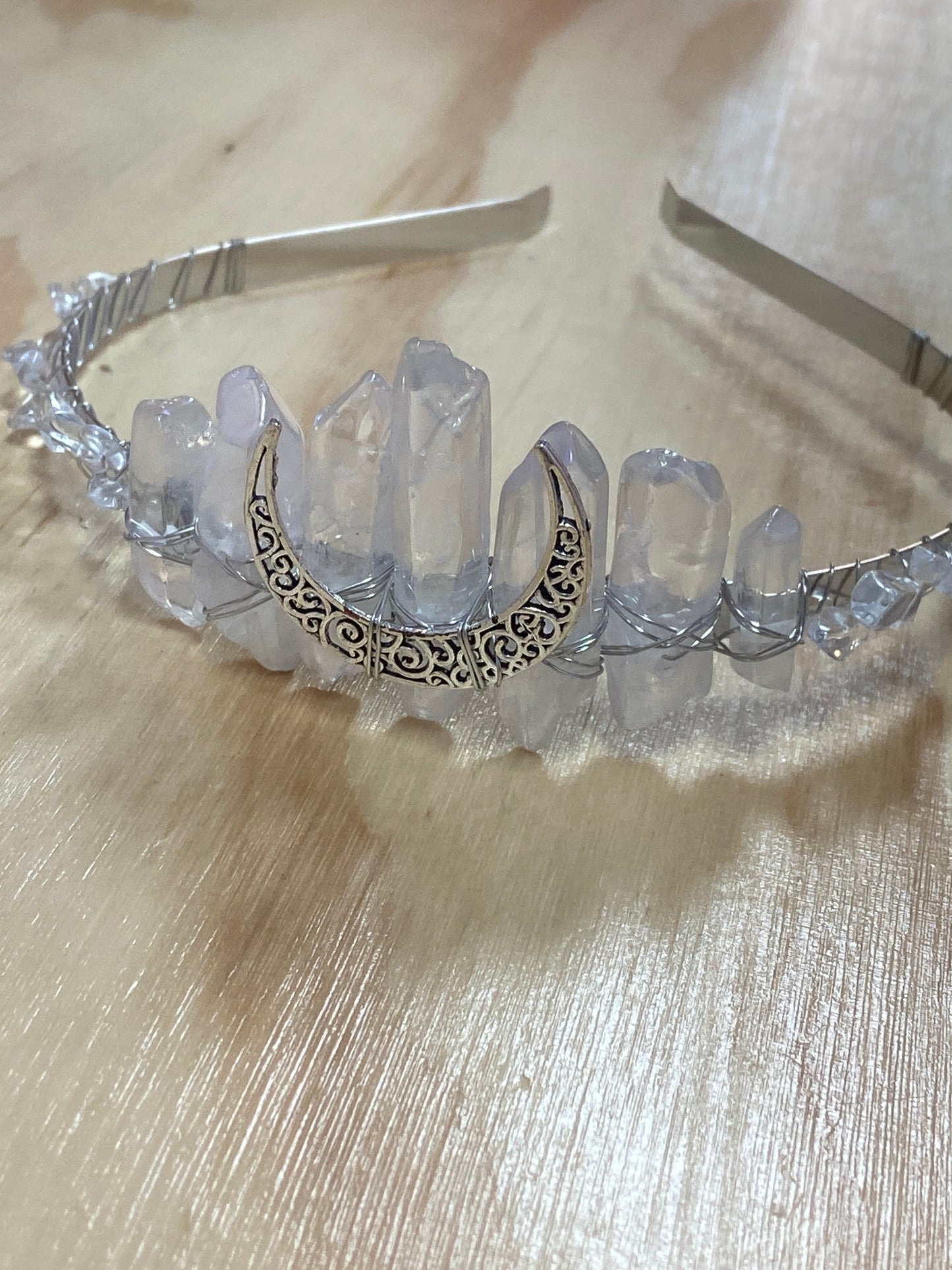 Clear Quartz Crown Goddess Moon
