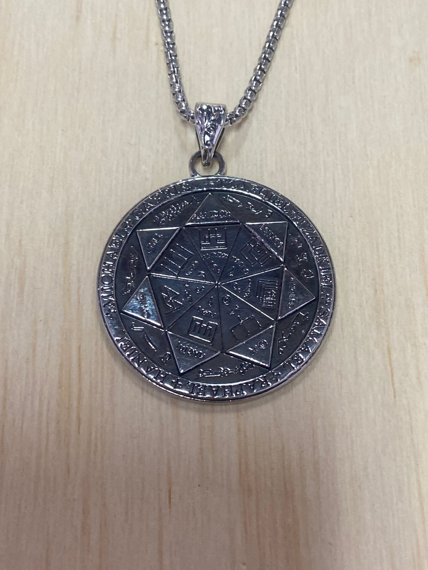 Vintage 7 Angel Solomon Seal Necklace