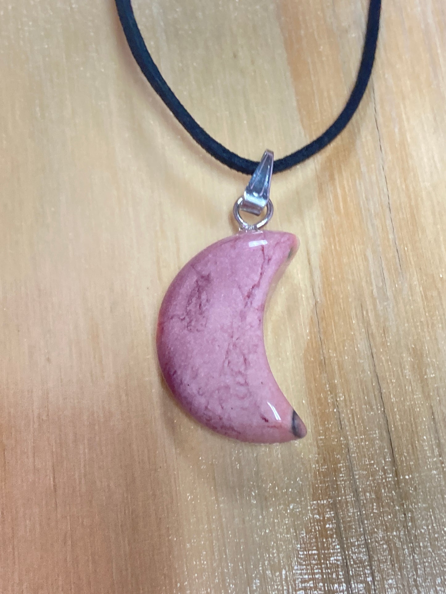 Gemstone Moon Suede Necklace