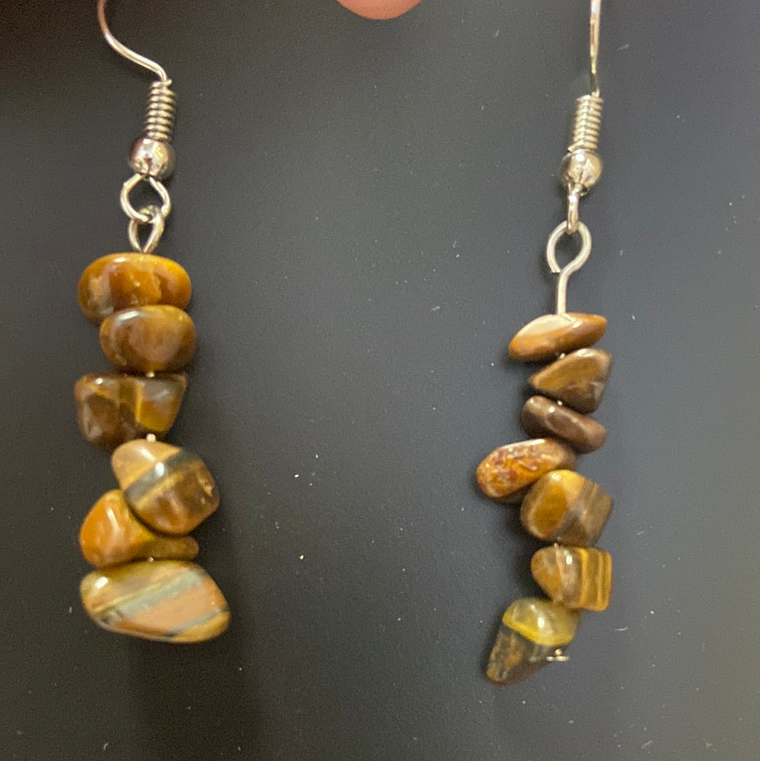 Tiger Eye Chip Earrings