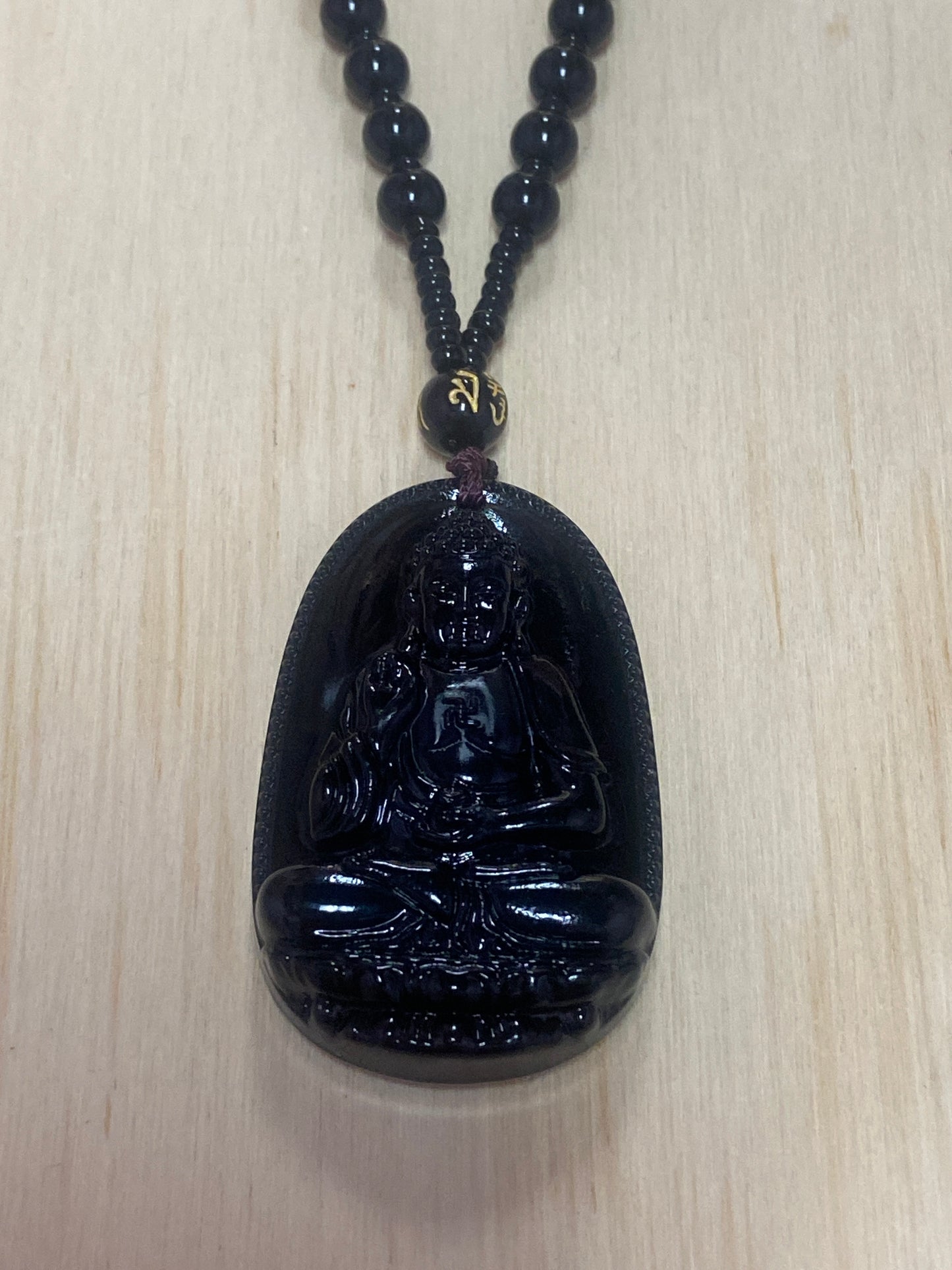 Buddha Black Obsidian Necklace