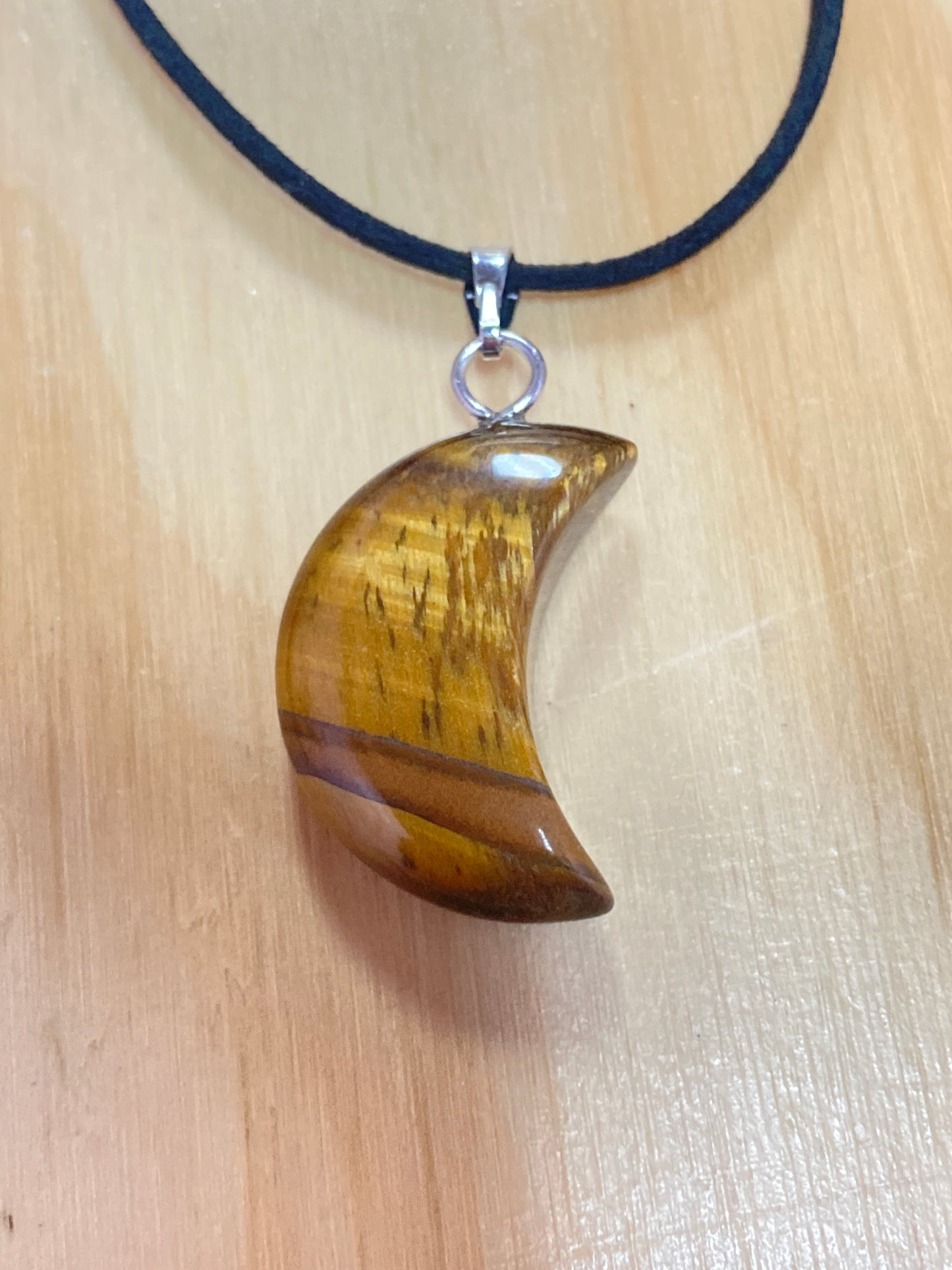 Gemstone Moon Suede Necklace