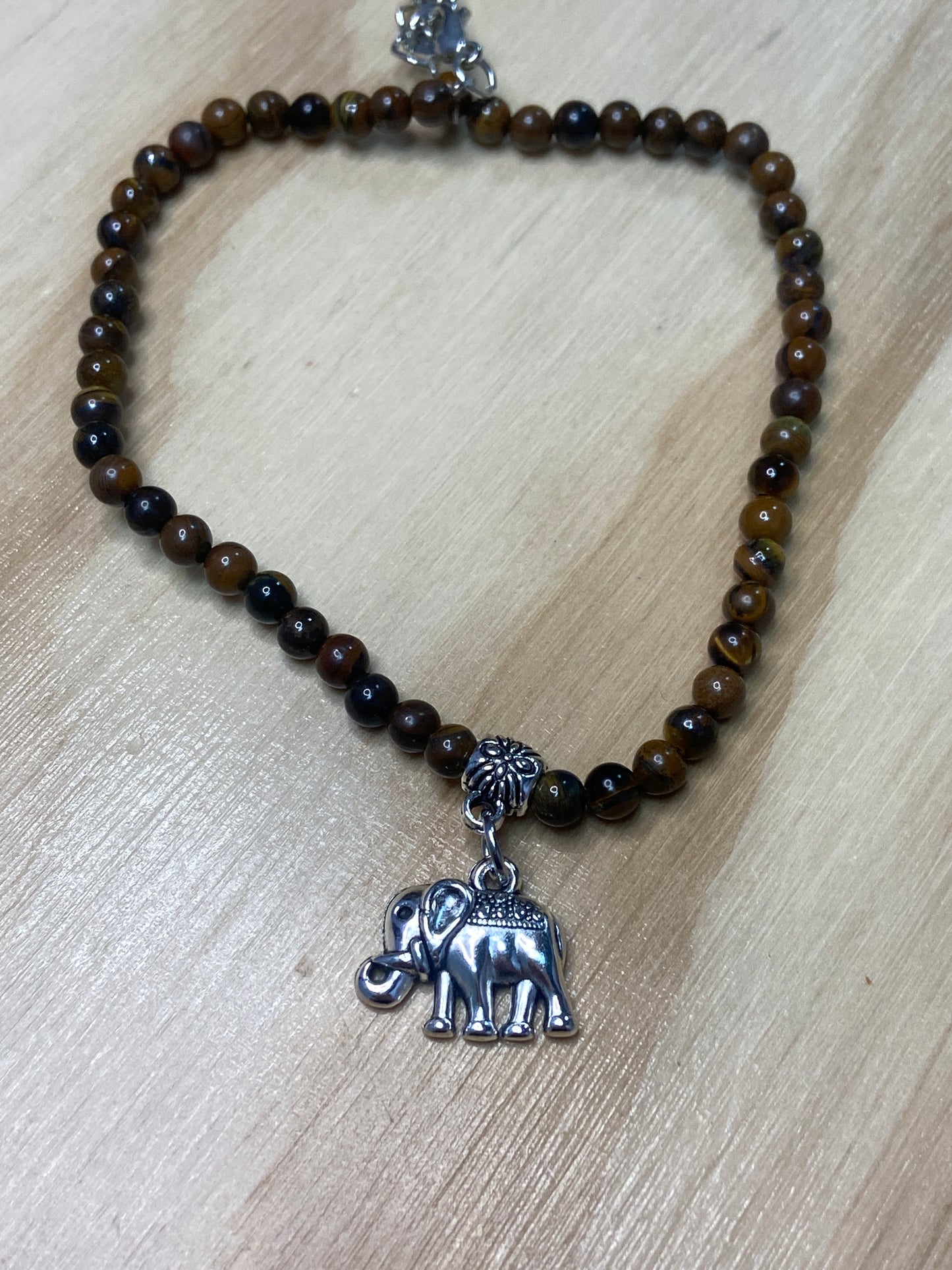 Gem Anklet With Elephant Charm