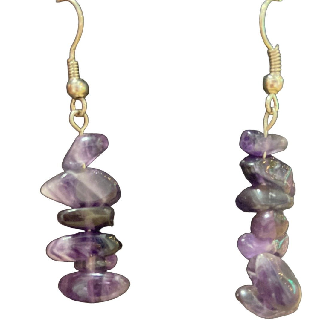 Amethyst Chip Earrings - Iluterra