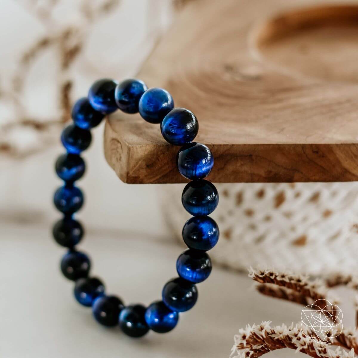Pulsera de ojo de tigre azul