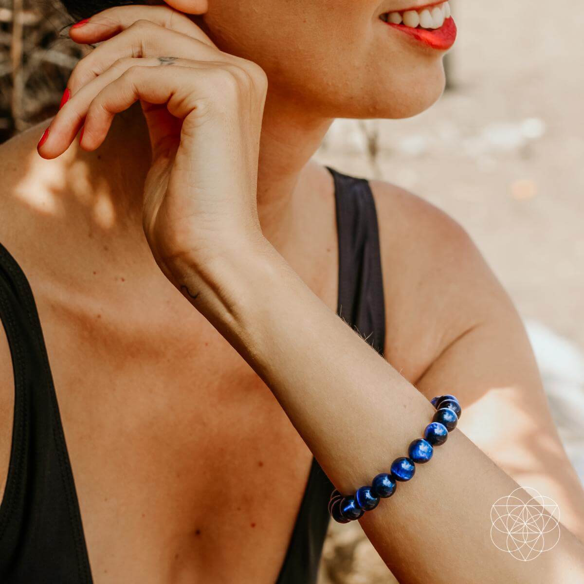 Pulsera de ojo de tigre azul