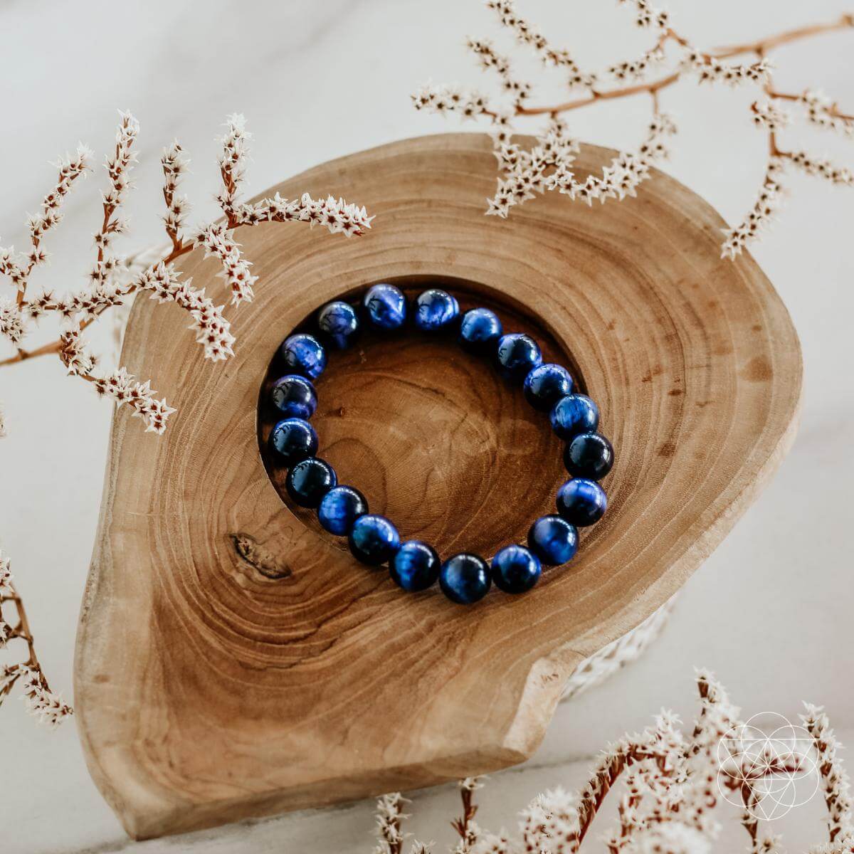 Pulsera de ojo de tigre azul
