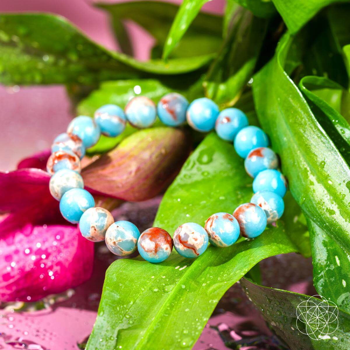 Pulsera de jaspe Aqua Terra con escudo de empático