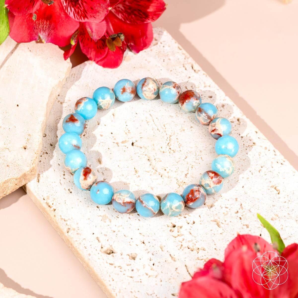 Pulsera de jaspe Aqua Terra con escudo de empático