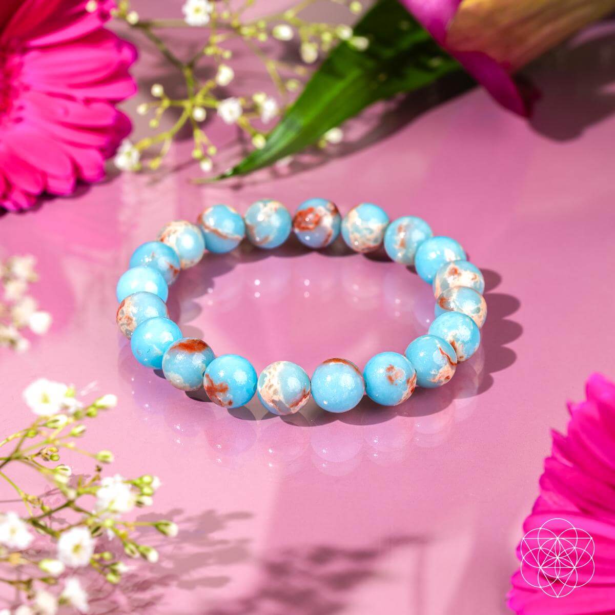 Pulsera de jaspe Aqua Terra con escudo de empático