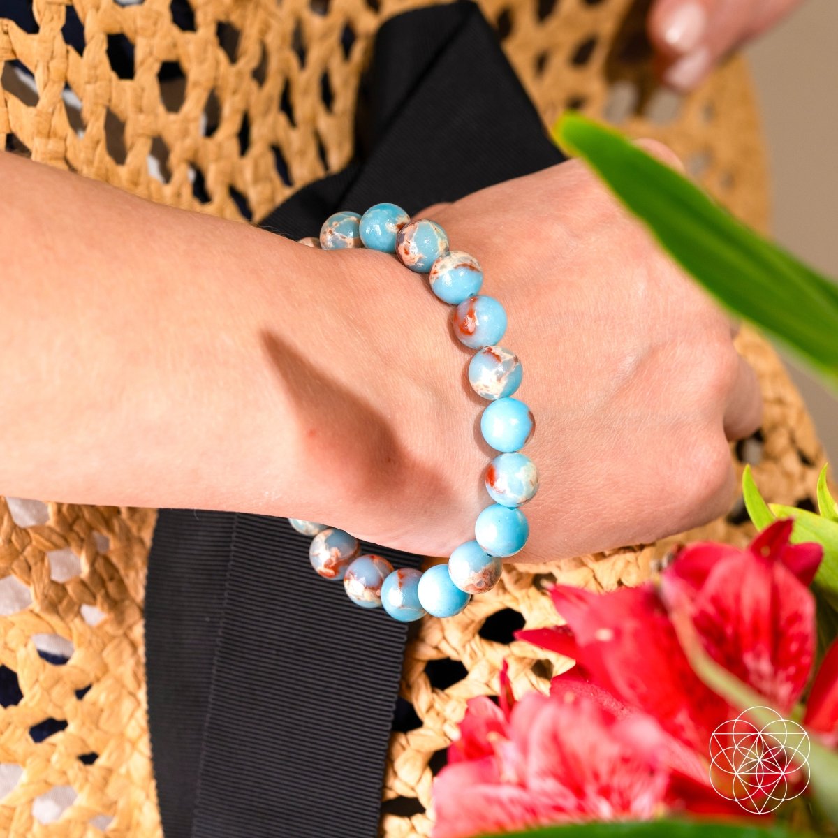 Pulsera de jaspe Aqua Terra con escudo de empático