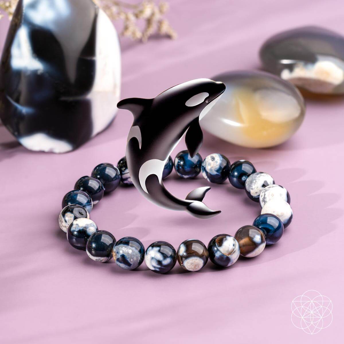 Pulsera exótica de ágata orca de sanación profunda