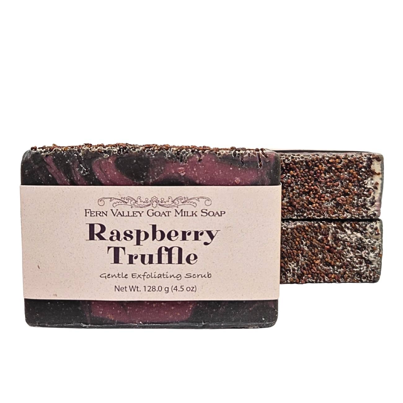 Jabón natural de leche de cabra | Exfoliante | Trufa de frambuesa