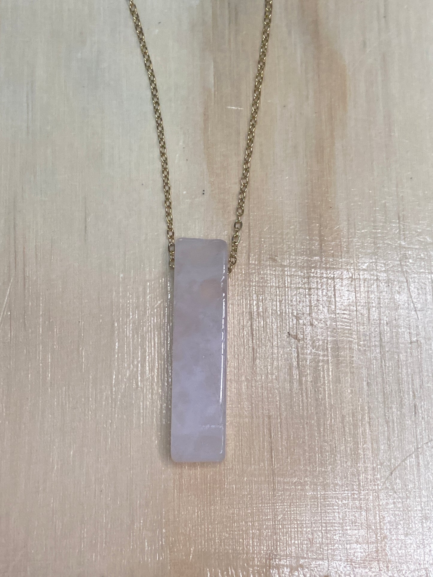 Rose Quartz Necklace 18k Gold Plated