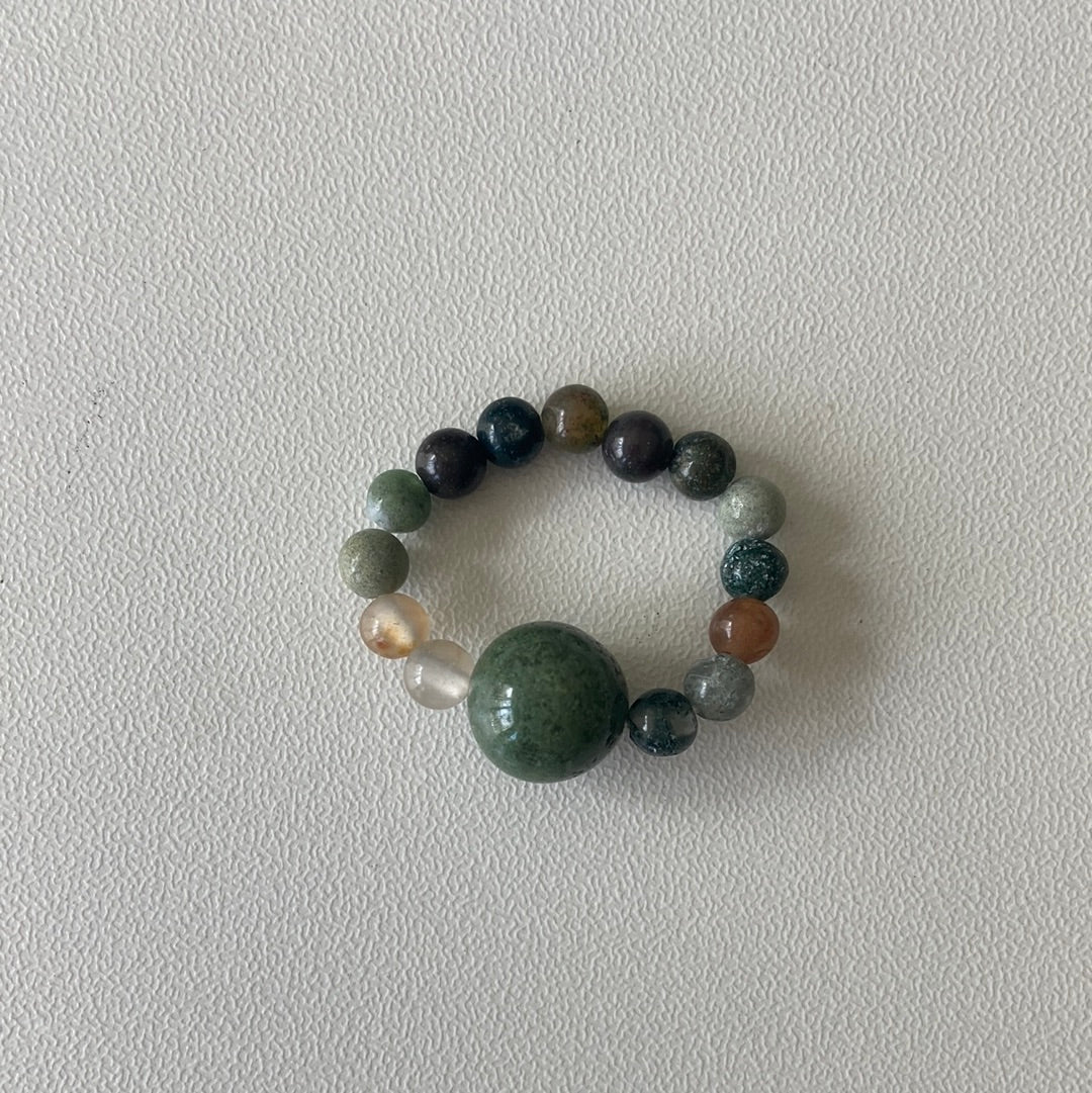 Fancy Jasper Elastic Ring