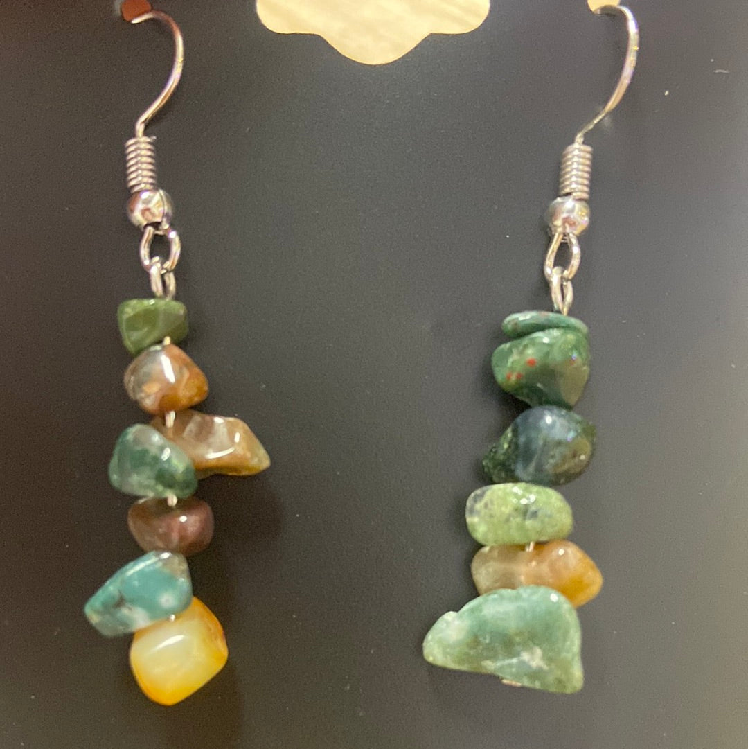 Fancy Jasper Chip Earrings