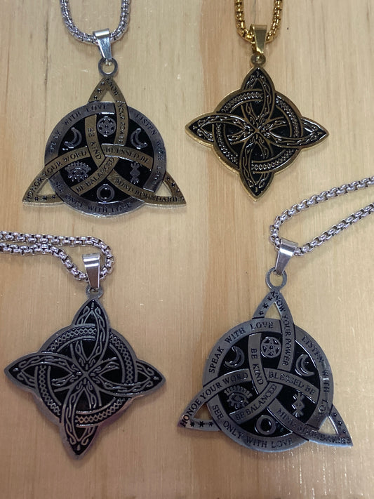 Witch Knot Celtic Knot Stainless Steel Pendant Necklace