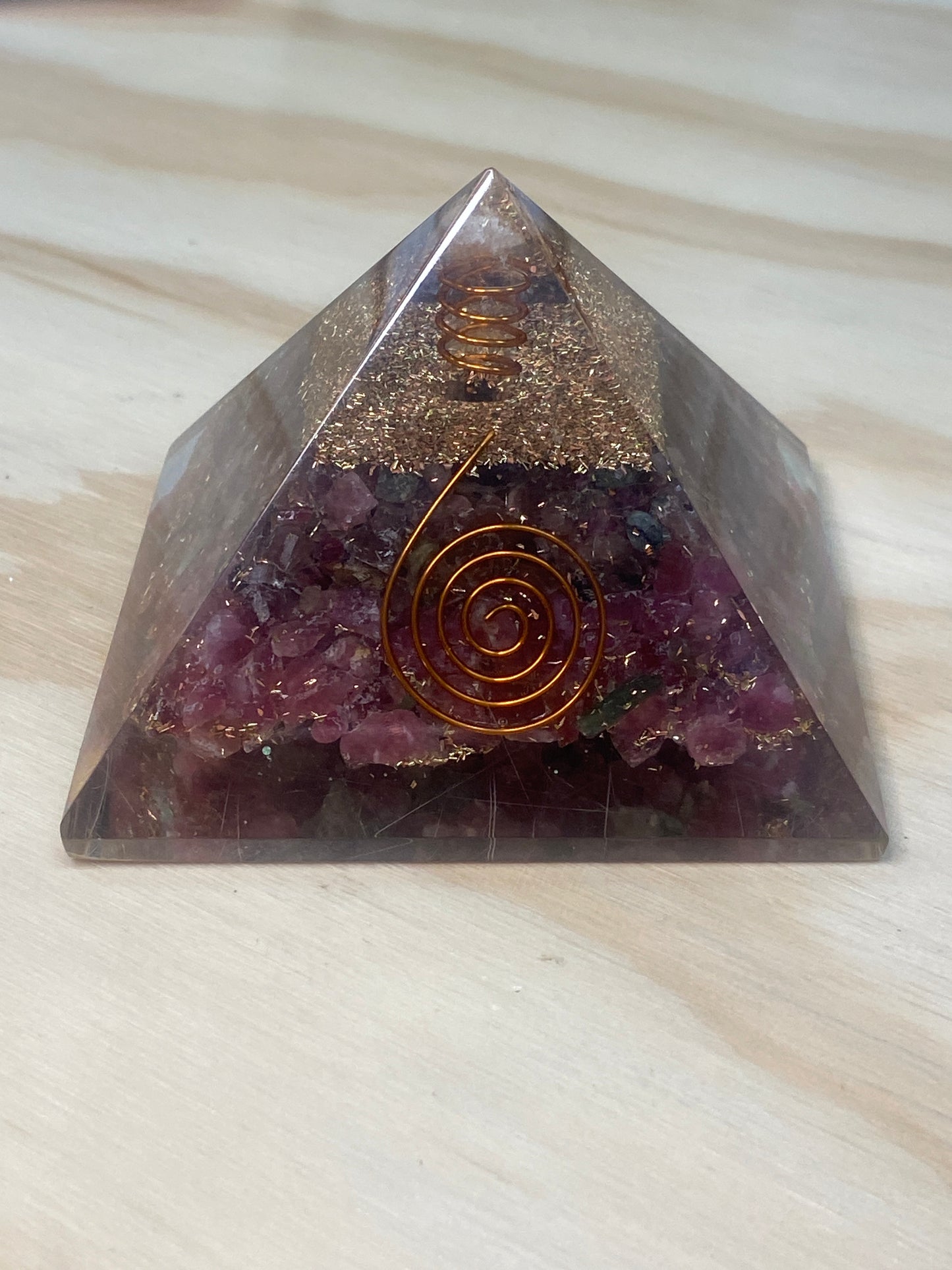 Ruby Orgonite Pyramid