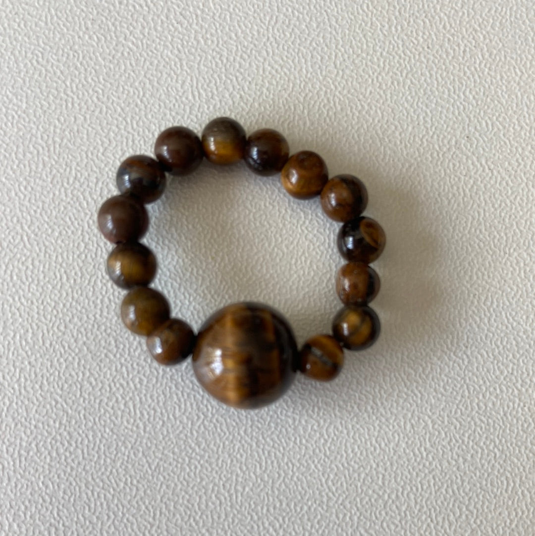 Tiger Eye Elastic Ring