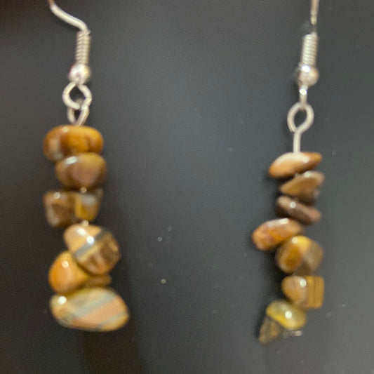 Tiger Eye Chip Earrings