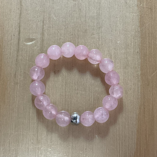 Anillo Elástico Cuarzo Rosa 