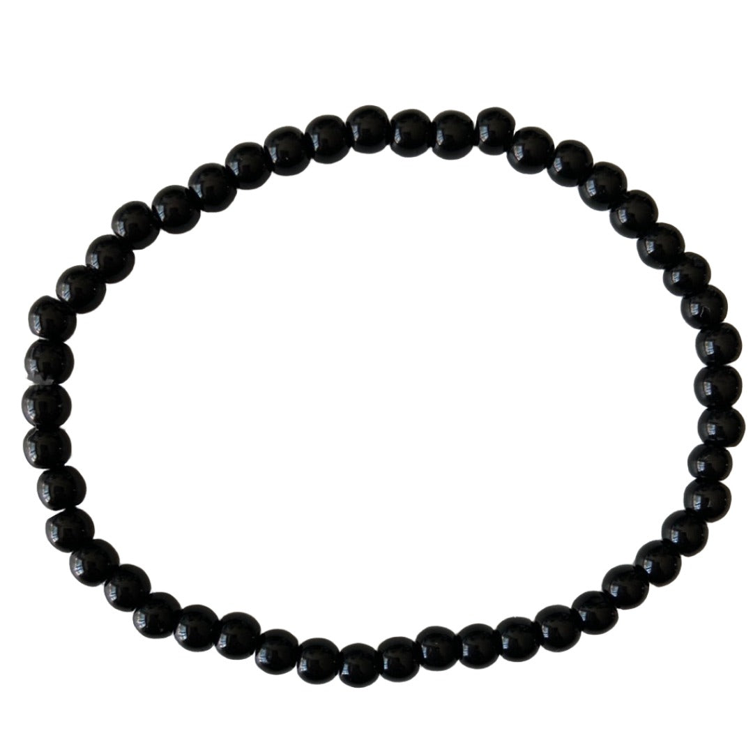 Pulsera de cuentas de obsidiana negra