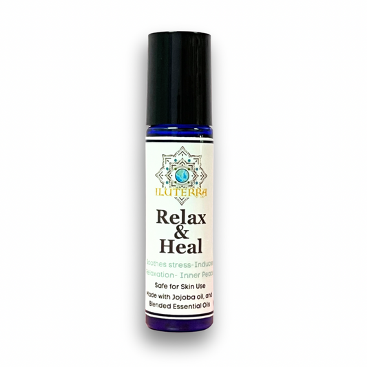 Relax & Heal Oil Roller – Essential Oils Blend with Organic Jojoba Oil for Calm, Stress Relief & Peaceful Mind