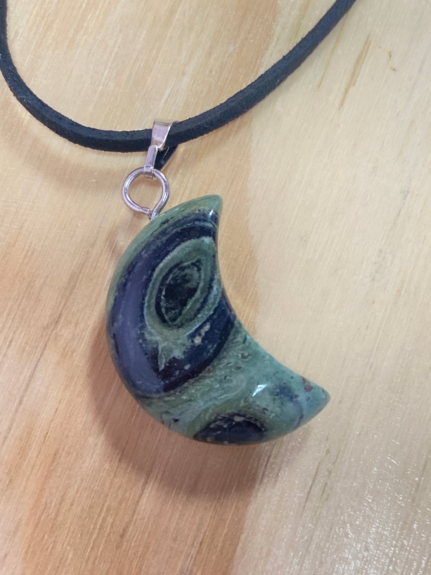 Gemstone Moon Suede Necklace
