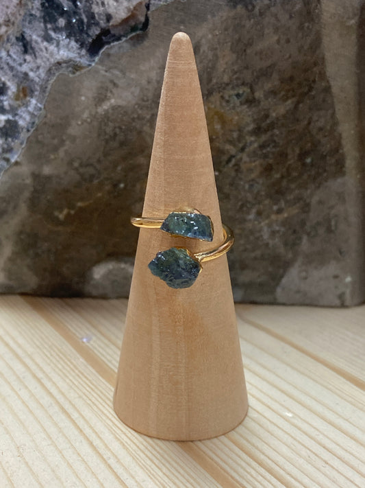 Aquamarine Gold Plated Ring