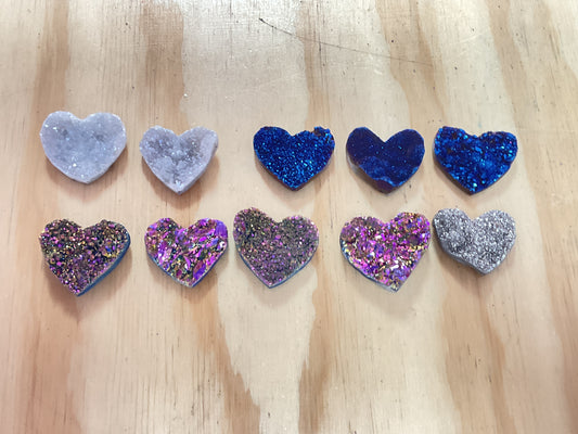 Metalized Druzy Heart