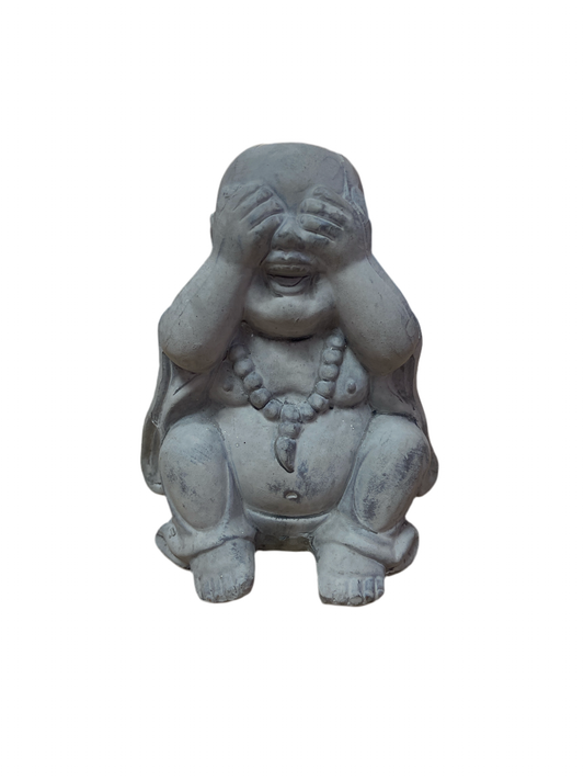 Figura de cerámica de Buda que no ve el mal