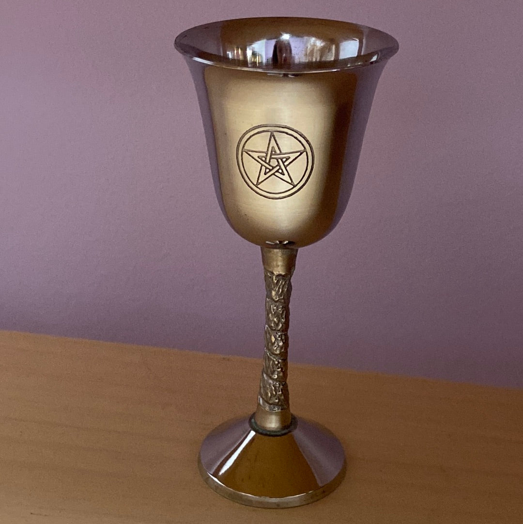 Pentagram Stainless Steel Chalice 4 3/4’ H